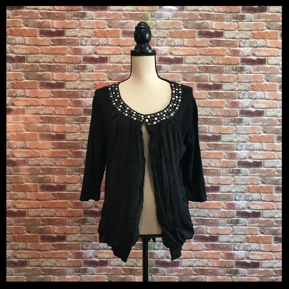 Buckle Sweaters - BKE Boutique Draped Chiffon Open Front Cardigan